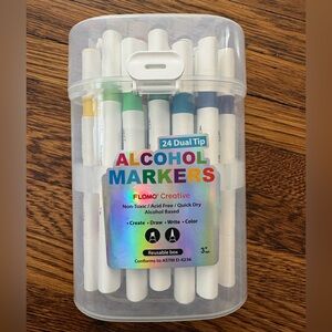 FLOMO CREATIVE Creative Alcohol Markers Set - 24 Dual Tip Colors (not used)